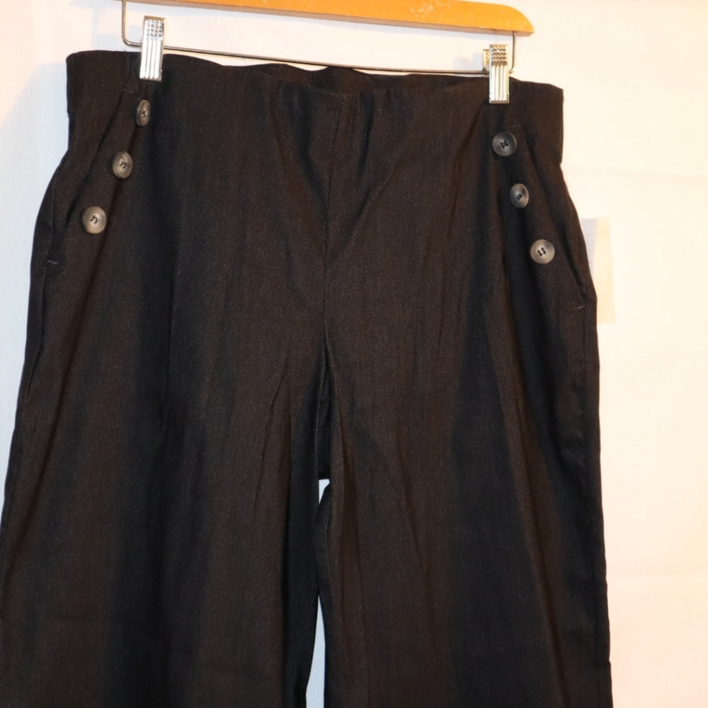 NEW !! Tribal Sailor Crop Pants Black Size 12 Petite - Picture 9 of 12